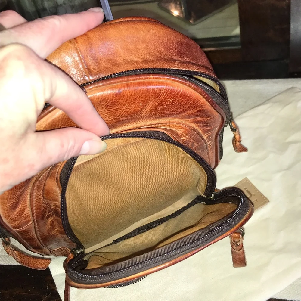 NWOT Bed Stu Leather Dominque Backpack Cognac DD Retail $235